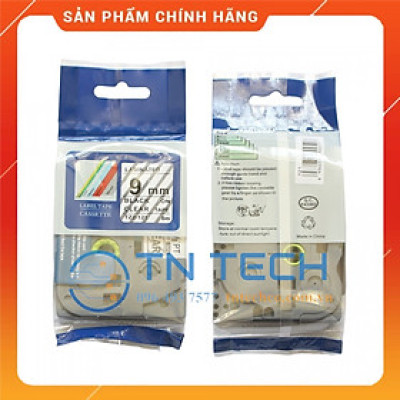 Nhãn In Tz2-121 - Đen nền trong 9mm x 8m - Dùng cho máy in BROTHER - AIMO - PUTY [Hàng nhập khẩu]