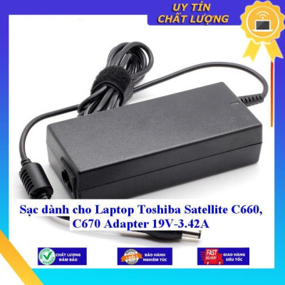 Sạc dùng cho Laptop Toshiba Satellite C660 C670 Adapter 19V-3.42A - Hàng Nhập Khẩu New Seal