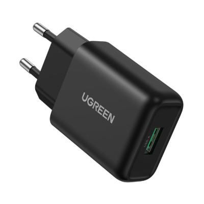 Củ sạc nhanh usb Quick Charge 3.0 18W QC3.0 Màu đen Ugreen 70273 CD122 Hàng chính hãng