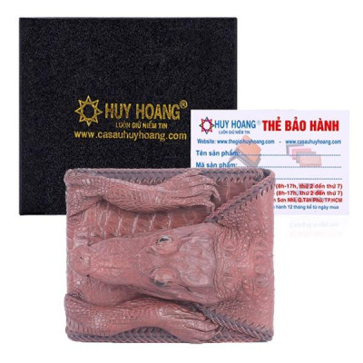 HP2270-71-72-73 - Ví nam Huy Hoàng da cá sấu nguyên con vip màu đen, nâu đỏ, vàng, nâu đất