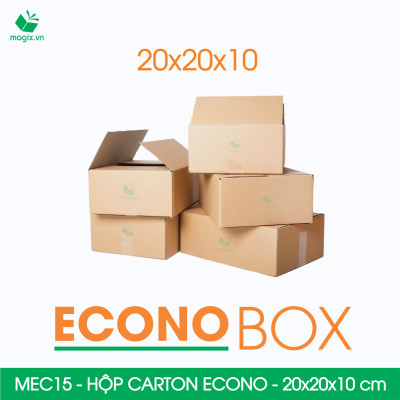 MEC15 - 20x20x10 cm - Combo 20 thùng hộp carton trơn siêu tiết kiệm ECONO