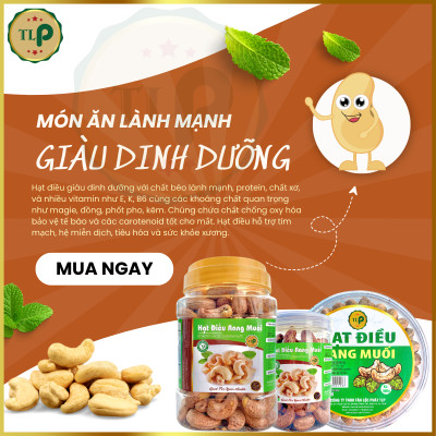 HẠT ĐIỀU RANG MUỐI XẾP HOA TÂN LỘC PHÁT COMBO  1KG - MỖI HỘP 500G