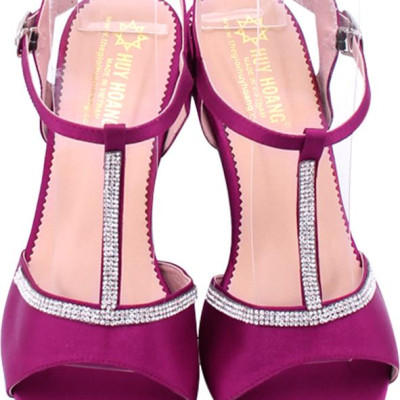 Giày Sandal Nữ Cao Gót Huy Hoàng HT7055 - Hồng Tím