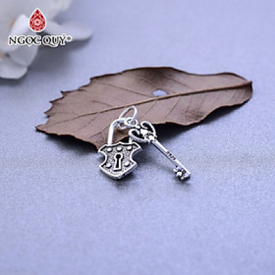 Combo 2 cái charm bạc khóa phím treo - Ngọc Quý Gemstones
