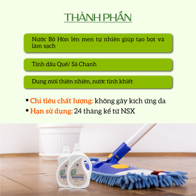 Nước lau sàn hữu cơ đuổi muỗi hương Sả Chanh 4000ml thương hiệu Ecocare