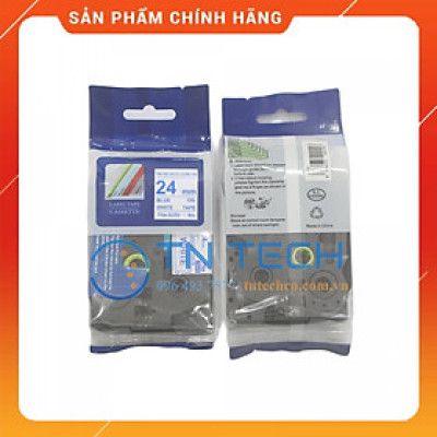 Nhãn In TNE-S253 - Xanh dương nền trắng 24mm x 8m - Dùng cho máy in BROTHER - AIMO - PUTY [Hàng nhập khẩu]