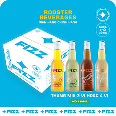 Fizz Soda Mix Nhiều Vị - Thùng 16 Chai 330ml