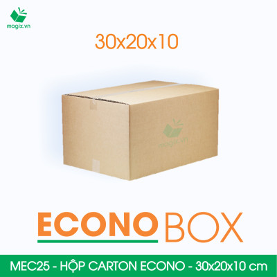 MEC25 - 30x20x10 cm - Combo 20 thùng hộp carton trơn siêu tiết kiệm ECONO