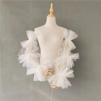 Găng tay nữ vải voan xếp ly phồng dễ thương mẫu mới t9-2023