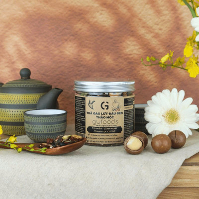 Combo 3 Hộp Trà Gạo Lứt Đậu Đen Gufoods Vị Thảo Mộc, Khổ Qua Rừng, Cúc Long Nhãn (Mỗi Hộp 500g) - Thanh Mát, Ngủ Ngon, Giải Nhiệt, Tốt Cho Sức Khỏe