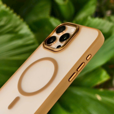 Ốp Lưng Trong Suốt Hỗ Trợ Sạc Từ Tính cho iPhone 16 Pro Max hiệu Wiwu FGG - 012 màu vàng Sa Mạc đẹp quá – hàng chính hãng