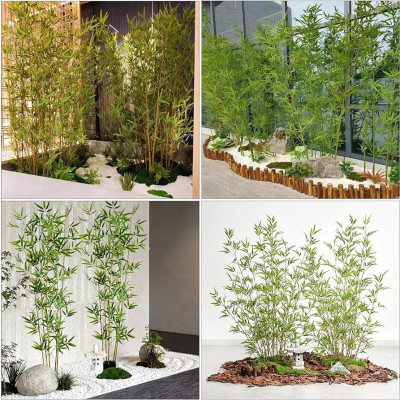 Cành trúc giả Cây trúc giả xịn nhiều lá - Size từ 120cm đến 200cm - Cây giả, hoa lụa Decor trang trí nhà cửa