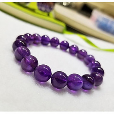 Vòng đeo tay nữ Vòng tay đẹp hợp mệnh Hỏa, Thổ Vòng tay đá phong thủy Thạch anh màu Tím