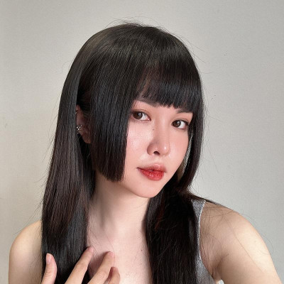 Mái Hime mái dày tóc thậ.t nữ (không có tóc phía sau) - Tóc Giả Vân Anh