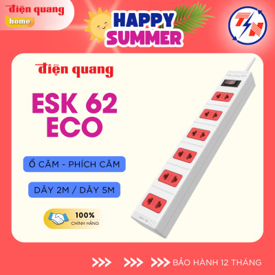 Ổ cắm Điện Quang ECO ĐQ ESK 62ECO (6 lỗ 2 chấu)