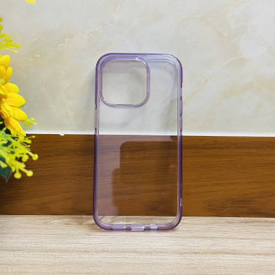Ốp lưng Likgus trong viền màu tím dành cho iPhone 14 Pro - hàng chính hãng