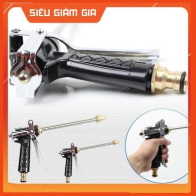 Bộ dây vòi xịt nước rửa xe, tưới cây . tăng áp 3 lần, loại 20m 206318 đầu đồng,cút,nối đen+ tặng đai