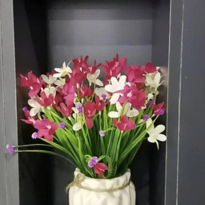 Chậu hoa thuỷ tiên giả cắm sẵn, chất lụa đẹp - Cây giả, hoa lụa Decor trang trí nhà cửa