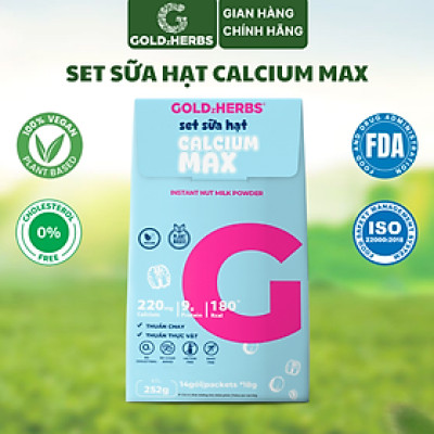 [Hàng chính hãng] Set sữa hạt chắc khỏe xương GoldzHerbs Calcium Max, bổ sung Canxi - 15 gói/ 252g/ 500g