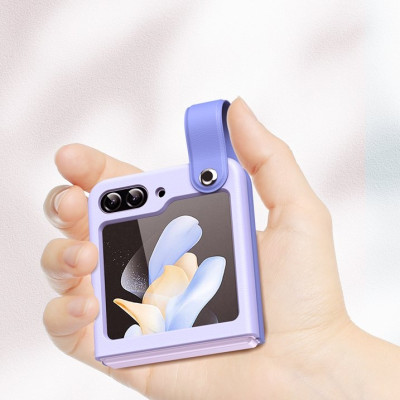 Ốp lưng đai đeo hand trap chống sốc cho Samsung Galaxy Z Flip 5 5G hiệu HOTCASE Wristband Stand Phone Case - chất liệu cao cấp, thiết kế thời trang sang trọng có đai đeo tay an toàn - Hàng nhập khẩu