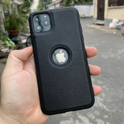 Ốp lưng da cao cấp dành cho iPhone 11 Pro Max - Màu đen