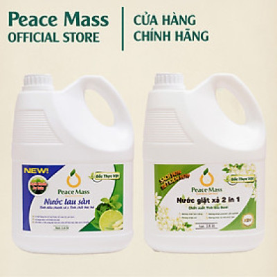 Combo Sản Phẩm Gốc Thực Vật NGB4 Peace Mass Nước Giặt Xả 2 in 1 3.6 l + Nước Lau Sàn TD Chanh Sả -Bạc Hà 3.6l (Thuộc nhóm Sản phẩm Lành tính / Sinh học)