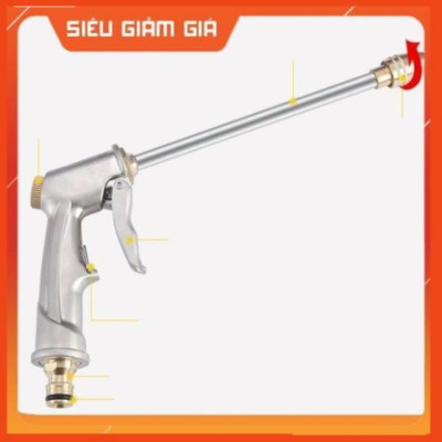 Bộ dây vòi xịt nước rửa xe,tưới cây .tăng áp 3 lần,loại 3m,5m 206701-2 đầu đồng,cút,nối nhựa+ tặng mở chai