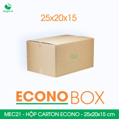 MEC21 - 25x20x15 cm - Combo 20 thùng hộp carton trơn siêu tiết kiệm ECONO