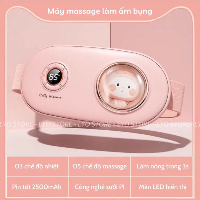 ￼Đai massage giảm đau bụng kinh, máy chườm ấm bụng cho phụ nữ 6 mức độ nóng giảm đau lưng làm tử cung khi đến kì