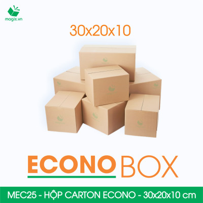 MEC25 - 30x20x10 cm - Combo 20 thùng hộp carton trơn siêu tiết kiệm ECONO