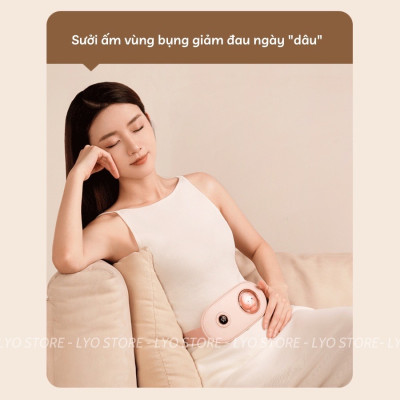 ￼Đai massage giảm đau bụng kinh, máy chườm ấm bụng cho phụ nữ 6 mức độ nóng giảm đau lưng làm tử cung khi đến kì