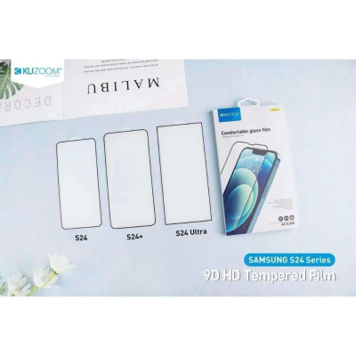 Kính cường lực cho Samsung Galaxy  S25 Ultra , S25 Plus , S25 , S24 Ultra , S24 Plus , S24 chính hãng Kuzoom HD ( Full màn, trong suốt, chống vỡ, dễ dán) - Hàng chính hãng