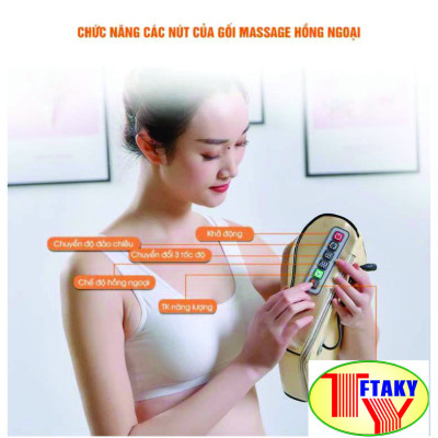 Gối massage hồng ngoại đa năng giảm nhức mỏi cổ vai gáy 