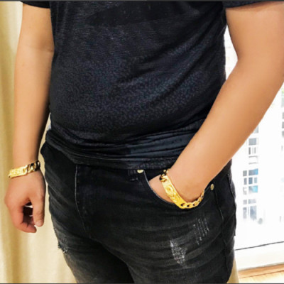 Vòng Lắc Tay Nam Rồng Mạ Vàng 18K Cao Cấp + TẶNG LÁ BỒ ĐỀ MAY MẮN TÀI LỘC ĐỂ VÍ ĐIỆN THOẠI