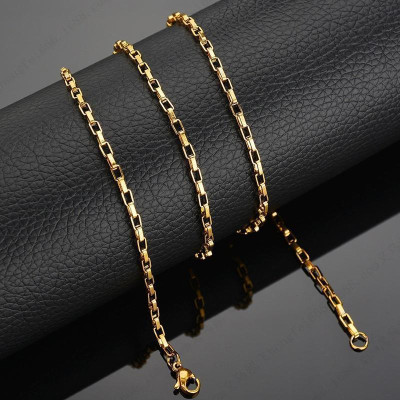 Dây chuyền nam titan cao cấp thời trang inox thép không gỉ kiểu hình vuông trangsucpt 3mm PTDCNA169