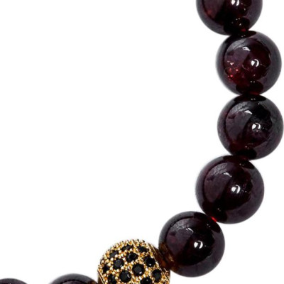 Vòng Tay Đá Garnet (Ngọc Hồng Lựu) Mix Charm Ngọc Quý Gemstones VT48