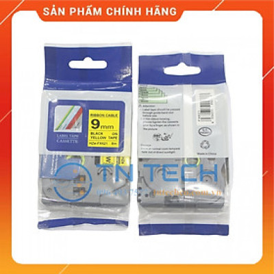 Nhãn In HZE-FX621 - Đen nền vàng 9mm x 8m - Dùng cho máy in BROTHER - AIMO - PUTY [Hàng nhập khẩu]