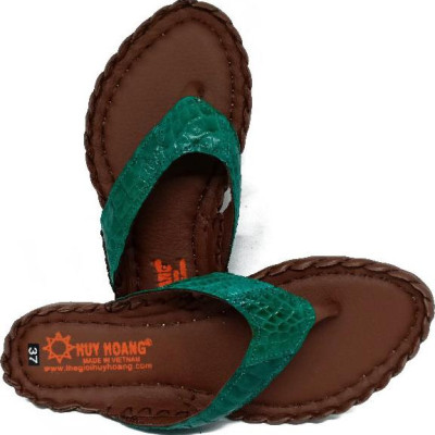 Dép nữ Huy Hoàng da cá sấu màu xanh lá HT7243