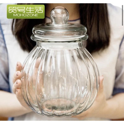 lọ thủy tinh hình quả bí nắp thủy tinh có doăng kín cao cấp