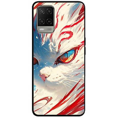 Ốp lưng cho Oppo A54 - A55 - A56 5G - A55s - A18 - A38 - A58 - Mèo Trắng Đỏ - Hàng Chính Hãng