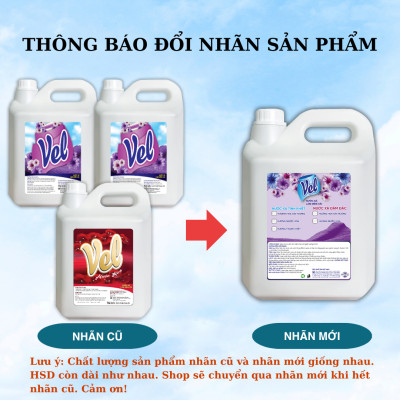 Combo Nước xả vải mềm vải, khử mùi, lưu hương bền lâu VEL Can 5 Lít Tiết kiệm