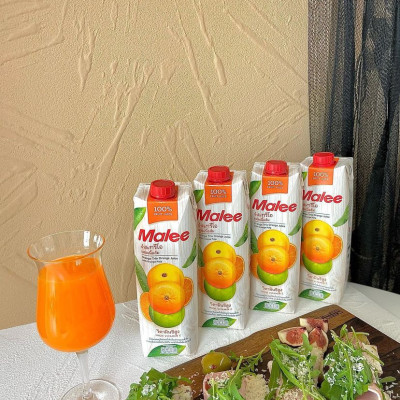 Nước Ép Cam Hỗn Hợp Có Tép Cam Malee 1L - Nhập Khẩu Thái Lan | Malee 100% Orange Trio Orange Juice with Orange Pulp 1L