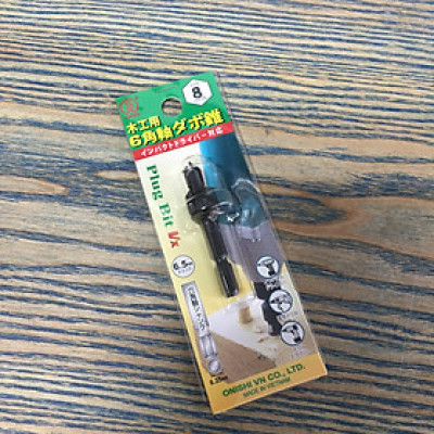Mũi khoan gỗ tạo lỗ chốt 8mm chuôi lục giác 6.35mm Onishi