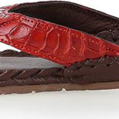 Dép nữ Huy Hoàng da cá sấu màu đỏ tươi HT7244