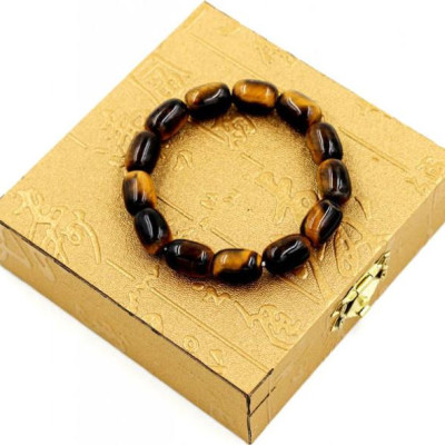 Vòng tay chuỗi hạt đá hình bầu 10mm kèm hộp gỗ