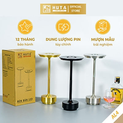 Đèn Led Quầy Bar Bàn Ăn Nhà Hàng HUTA AL4 Cảm Ứng Pin Sạc Tích Điện USB Điều Chỉnh Ánh Sáng Vàng Trang Trí Quán Cà Phê Lounge Sự Kiện