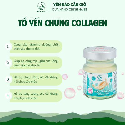 Yến Đảo - Yến Chưng Collagen Bổ Dưỡng Sức Khỏe Hỗ Trợ Làm Đẹp Da Quà Tặng Cao Cấp 6 Lọ 70ml