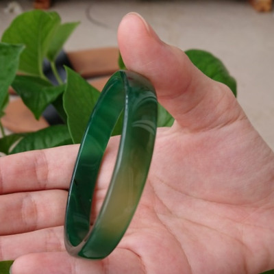 Vòng Tay Cẩm Thạch, Đá Chalcedony tự nhiên Miến Điện, đẹp long lanh