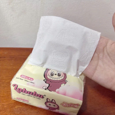 Combo 10 bịch giấy ăn Labubu  loại 1 - 300 tờ  - 4 lớp / 1 gói siêu mềm mại siêu dai ,  thiết kế nhỏ gọn , có thể mang theo  an toàn và tiện lợi