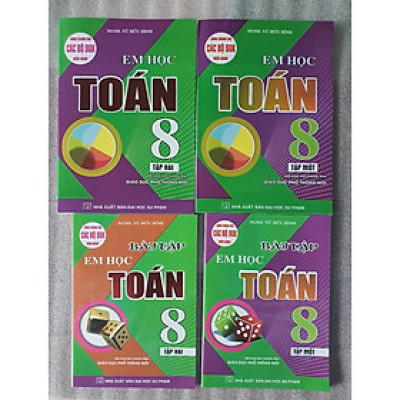 Sách - Combo Em Học Toán + Bài Tập Em Học Toán Lớp 8 (Dùng Chung Cho Các Bộ SGK Mới Hiện Hành) (Bộ 4 Cuốn) (HA-MK)